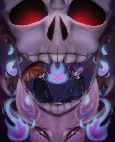 Tanuki Fox and the Skeleton